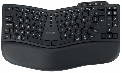 Tastatura Kensington KB675 EQ, reincarcabil, conexiune wireless sau bluetooth, plastic partial reciclat, negru